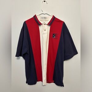 Munsingwear Penguin US Air force Men's Polo shirt Red, White, and Blue stripped